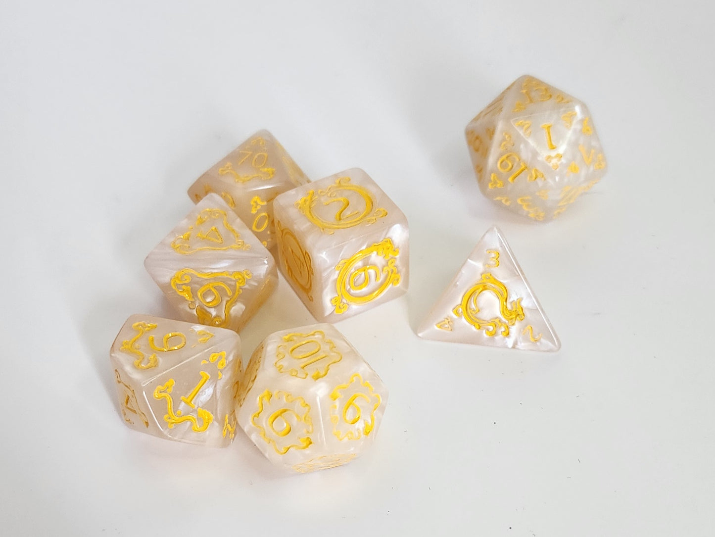 Decorative Cream and Yellow Dice Set