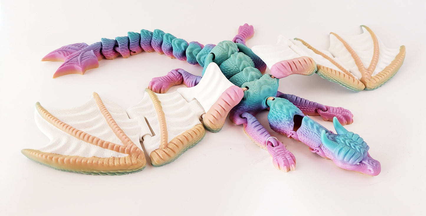 Pastel Finger Puppet Articulated Dragon