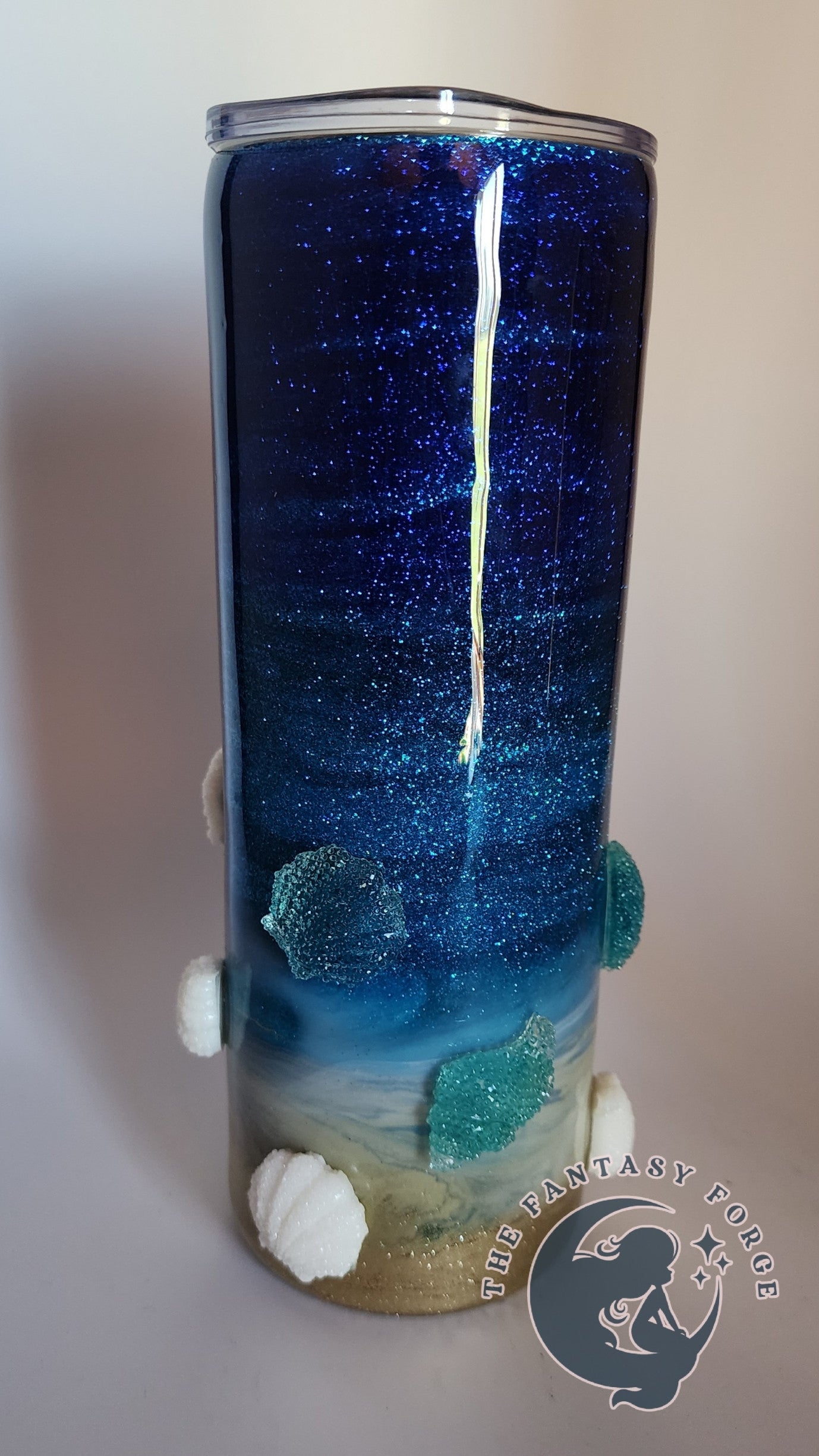 20oz Resin Insulated Skinny Tumbler - Beach with Shells